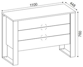 Komoda Bumerang 110 cm orech/antracit