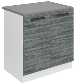 Kuchynská skrinka Belini Premium Full Version drezová 80 cm šedý antracit Glamour Wood s pracovnou doskou