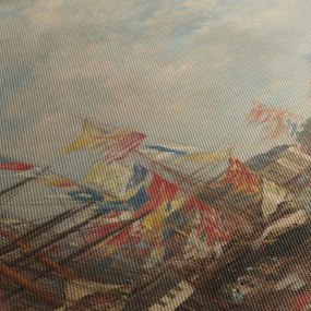 Obraz - Eugène Boudin, Festival in the Harbor of Honfleur, reprodukcia (120x50 cm)