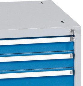 Závesný dielenský box na náradie k pracovným stolom do dielne WL/BL, 4 zásuvky, 565 x 580 x 450 mm