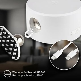 Briloner 3896016 - LED nabíjateľné stmievateľné nástenné svietidlo TARI LED/1,6W/5V 1500 mAh biela