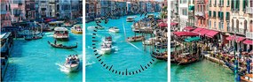 Obraz - Canal Grande, Benátky, Taliansko (s hodinami) (90x30 cm)