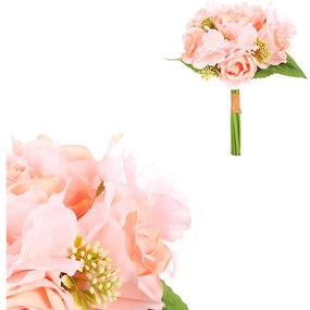 Autronic - Růže a hortenzie, kytice, barva růžová. - KN7072 PINK