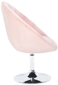 LuxuryForm DESIGN Kreslo VERA VELUR na striebornom tanieri - svetlo ružové