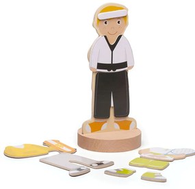 Bigjigs Toys magnetické obliekacie puzzle Športové aktivity