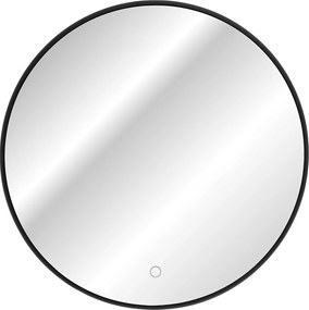 Comad Závesné zrkadlo s LED osvetlením Luna ⌀60 cm, čierna
