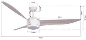 Lucci air 512911 - LED Stropný ventilátor AIRFUSION LED/20W/230V drevo/biela + DO