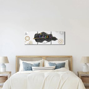 Obraz abstrakcie (s hodinami) (90x30 cm)