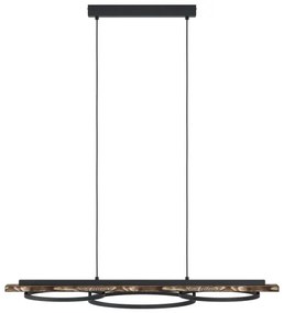 Eglo 99624-LED Stmievateľný luster BOYAL 2xLED/12,5W/230V+LED/15,5W hnedá/čierna