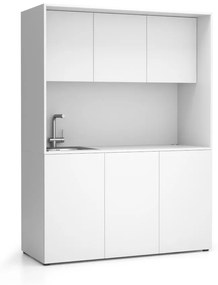 PLAN Kuchynka NIKA s drezom a batériou 1481 x 600 x 2000 mm, biela, ľavé