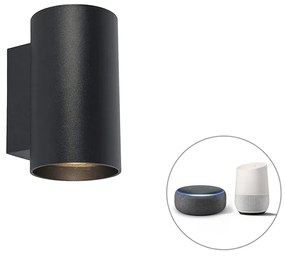 Inteligentná dizajnová nástenná lampa čierna vrátane 2 WiFi GU10 - Sandy