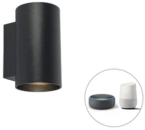 Inteligentná dizajnová nástenná lampa čierna vrátane 2 WiFi GU10 - Sandy
