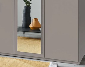 Šatníková skriňa so zrkadlami Düsseldorf, 270 cm, šedá sahara
