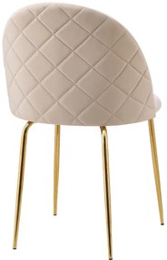 Jedálenská stolička FARGO zamatová, zlatá / béžová