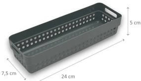 Sada 2 košíkov na organizáciu, organizéry do zásuvky KOLE 24 x 7,5 cm - sivý