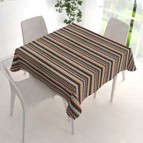 Biante Bavlnený štvorcový obrus Sandra SA-097 Retro cik cak 120x120 cm