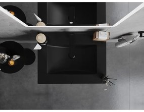 Mexen Atena, umývadlo na zapustenie do dosky 61 x 46 cm, čierna matná, 25016070