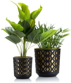 PLASTOVÝ KVETINÁČ ETNIC 20X19 CM ZLATÁ