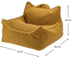 Hnedý detský sedací vak z textílie buklé Chair – Wigiwama