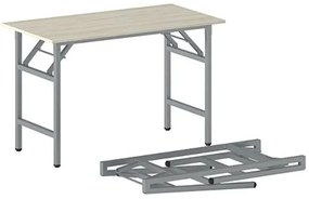 Konferenčný stôl FAST READY so striebornosivou podnožou 1200 x 600 x 750 mm, dub prírodný