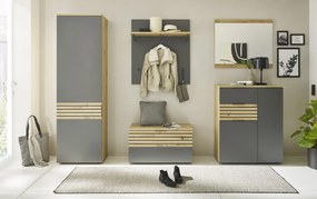Predsieňový šatníkový panel Milan, dub artisan/šedá