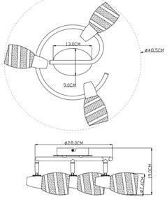 GLOBO ROY 54985-3 Stropné svietidlo