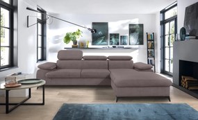 Rohová sedacia súprava Scala, staroružová látka, pravý roh