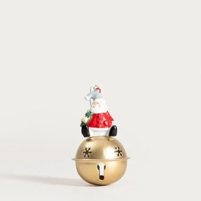 Vianočná dekorácia CLOCH Santa Claus so zlatým zvončekom 754166