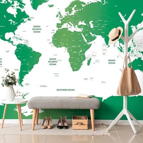 Tapeta mapa sveta s jednotlivými štátmi v zelenej farbe - 150x100