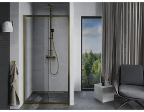 Mexen Apia, posuvné dvere do otvoru 150 x 190 cm, 6mm číre sklo, zlatý profil, 845-150-000-50-00