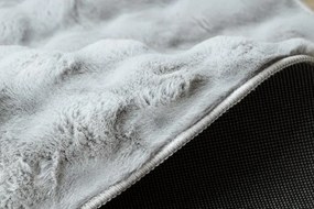 Koberec BUBBLE strieborný 21 štrukturálny 3D, kruh