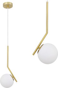 Toolight Toolight, stropná lampa sklenená guľa z bieleho zlata 1xE27, G106-1W, zlatá-biela, OSW-09731