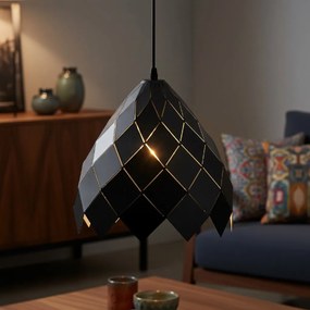 Toolight Toolight, závesná kovová stropná lampa 1xE27 APP338-1CP, čierna, OSW-05019