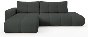 Rozkladacia rohová čalúnená sedacia súprava s úložným priestorom v tvare L ALMADA ľavá antracit