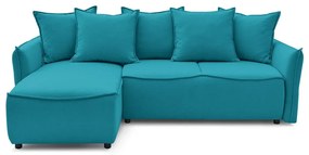 Tyrkysovomodrá rozkladacia rohová pohovka (ľavý roh) Leon – Bobochic Paris