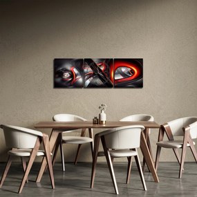 Obraz abstrakcie (s hodinami) (90x30 cm)