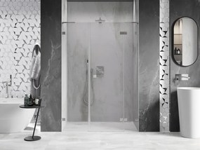 Mexen Lunar L, pravé otočné sprchové dvere 140 cm, 8mm číre sklo, oceľový profil, 834SL-140-050-97-00-P