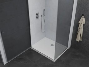 Mexen Pretoria, sprchovací kút 90 (dvere) x 120 (stena) cm, 6mm šedé sklo, chrómový profil + biela sprchová vanička, 852-090-120-01-40-4010