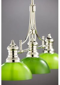 Jupiter 2072 - Luster na tyči PLATINO 3xE27/15W/230V zelená/lesklý chróm
