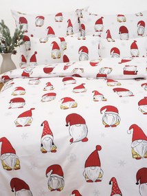 Vianočné bavlnené obliečky Renforcé - Trpaslíci biele