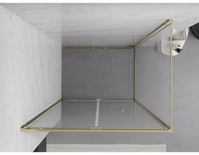 Mexen Exo, skladací sprchový kút 95 x 70 cm, číre sklo, zlatá, 816-095-070-50-00