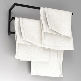 Nástenný vešiak na uteráky 25x60 cm čierna