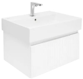 Kúpeľňová skrinka s batériou a umývadlom SAT Evolution 1 58x30x44, 8 cm biela mat SATEVO60WMU2BA, 1 ks