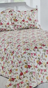 Prehoz bavlnený Vintage rose - 140x220cm + 1ks 50x70cm