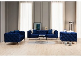 Tmavomodrá zamatová pohovka 197 cm Como – Artie