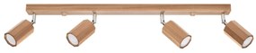 Bodové svietidlo Zeke, 4x drevené tienidlo, (možnosť polohovania)