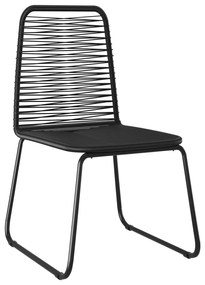 vidaXL Vonkajšie jedálenské stoličky 6 ks polyratan čierne
