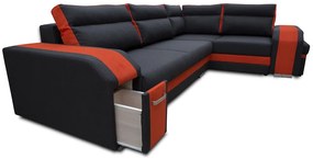 Rohová sedačka Asperata (tmavosivá + oranžová) (P). Vlastná spoľahlivá doprava až k Vám domov. 601089