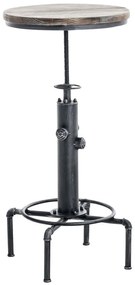 Kovový barový stôl Lumo v industriálnom štýle - v79-100 x Ø50 cm - Strieborná