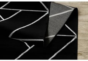 Behúň EMERALD exkluzívne 7543 glamour, štýlový geometrický čierna / striebro Veľkosť: 100 cm